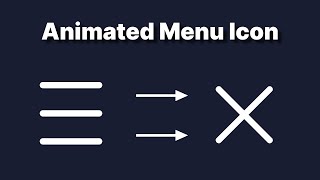 Animated Hamburger Menubar Icon | #DeveloperHub | @DeveloperHub1