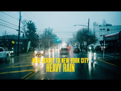 New Jersey to NYC Drive Rainy Drive 4K - Ambient Sounds