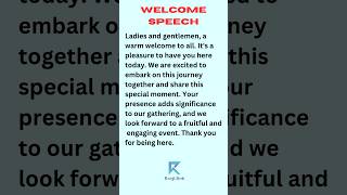 WELCOME SPEECH | How to give Welcome Speech #welcomespeech