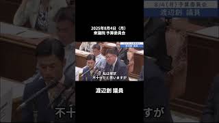 2025年8月4日「衆議院」予算委員会１　渡辺創議員