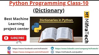 Python Programming Class 10 (Dictionary) -Mifratech#bestMLprojects#bestAIprojects