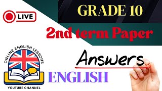Grade 10 English 2nd term Paper Answers Discussion 2025 #grade10english