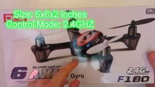 F180 Quadcopter Review Uboxing and test Flight 2014 6 Axis Gyro