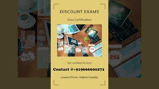 All AWS exams with free Dumps and Certifications training with discount prices. Ph@ +919666600271.
