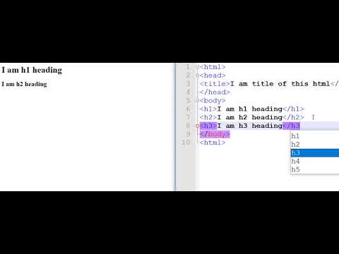 Html Heading (h1 to h6) Example
