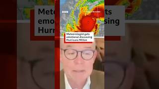 Meteorologist gets emotional giving Hurricane Milton update. #Florida #BBCNews