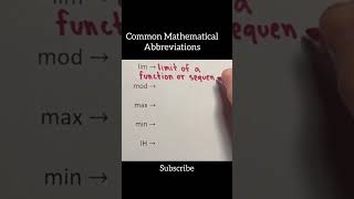 Math Abbreviations#shorts #math #maths #mathematics #mathstricks #viral #mathfact #calculus #algebra