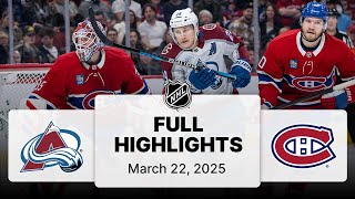 NHL Highlights | Avalanche vs. Canadiens | March 22, 2025