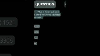 Oracle DBA Quiz - 11 #databasemanagementsystem #oracledba #oracledbaonlinetraining #shorts #database