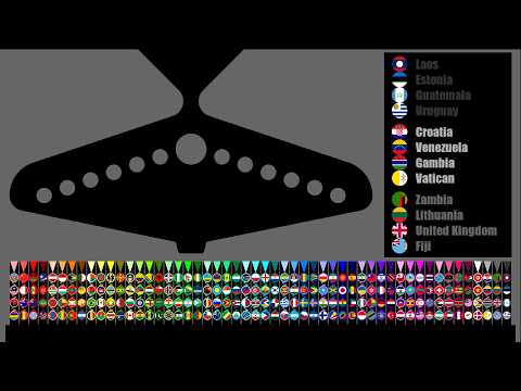 The Ultimate Marble Bond: 208 Countries 52 Teams 51 Eliminates - Team Country Marble Race in Algodoo