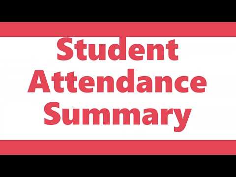 Run Your School  Student Attendance Summary