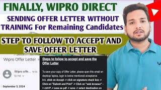 Wipro Offer Letter Biggest Update🔥 | No Training, Direct Onboarding Mail | Joining Date | Rejection
