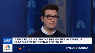 Apple shares fall as iPhone designer's AI startup is acquired by OpenAi for $6.4 billion