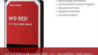 WD120EFAX Western Digital Red 12TB 5400RPM SATA 6Gbps 256MB Cache 3.5-inch Internal Hard Drive