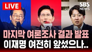 🔴마지막 여론조사 결과 발표 - 이재명 여전히 앞섰으나 '최후 변수'는 | SBS 대선 라이브