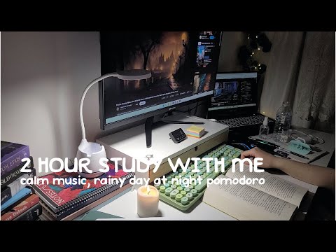 2 Hour Study With Me | Calm Music, Real Study, 10 Minute Break, 60/10 Pomodoro