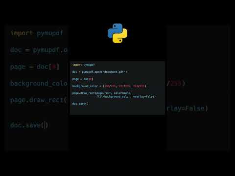 Change PDF Background Color with PyMuPDF #pdfediting #pythontips #automatepdf