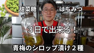 青梅シロップ漬けレシピ２種　はちみつ漬けと甜菜糖漬け味くらべしてみた