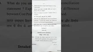 B.com 3rd semester cost accounting question paper #ccsu #shorts #exam #study #accounting #bcomsem3