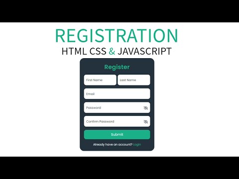How To Create Registration Form Using HTML CSS & JavaScript with Source Code