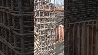 Lift Area Shear wall steel work complete view #construction #civilengineering #steel #shearwall