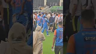 winning celebration of indian team at dubai Cricket stadium after winning champion trophy 2025