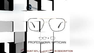 BLUEMOKY 2025 New Trendy Pilot Prescription Glasses For Men Square Photochromic/Myopia Optical Eyegl