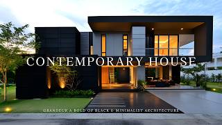 Onyx Horizon: Contemporary House Grandeur A Bold of Black & Minimalist Architecture