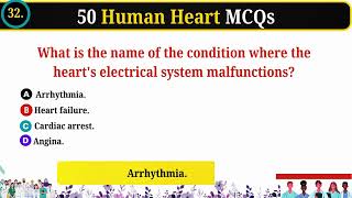 50 Human Heart MCQs | Circulatory System Quiz | 50 Heart MCQs for All Exams