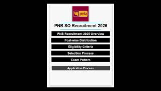 PNB SO Recruitment 2025 🔥 | Latest Bank Job Vacancy | Apply Now! #shortvideo