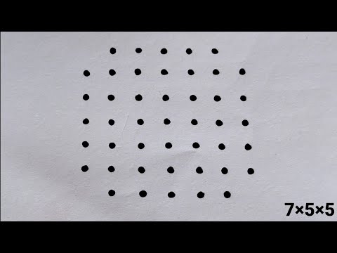 7×5×5 straight line dots rangoli || 7×5×5 chukkala muggu