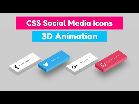 CSS 3D Social Media Icons Animation Hover Effects | CSS Isometric Effects