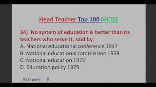 Solved Mcqs for head teacher