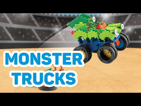 Plus Plus Monster Trucks - Stop Motion Video