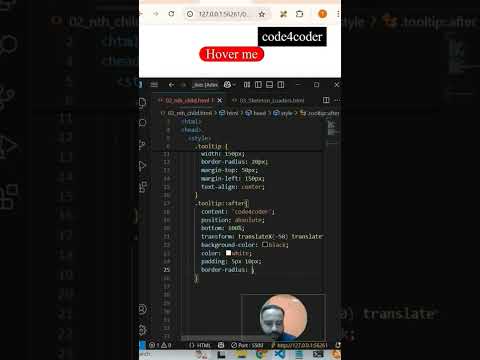 19/150 Tips & Tricks: Create a Tooltip Using Only HTML & CSS only 🔥 | Hover Effect ✨ (No JS!) #html