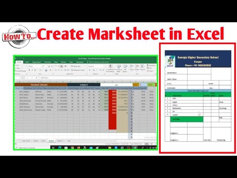 Excel me marksheet kaise banaye | how to create student marksheet in excel | MS excel full course