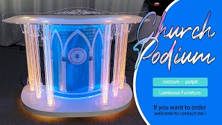 Luminous Podium Cheap Free Shipping Glass Church Pulpit With  Modern Lectern