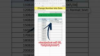Change Number into Date Format in Excel | Advanced Excel Formula #excel #excelformula #exceltips