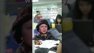 My #boss asks us about the new #hybridwork policy. #humor #corporatemillennial #worksucks #shorts