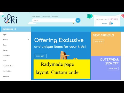 Aki – Theme  Home Page Setting up | Download page layout custom code