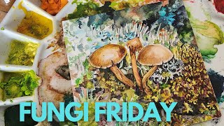 Live Watercolour Painting:  Fungi and Lichen from the Canadian North Woods