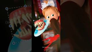 Bear put an EVIL SPELL on Masha!!💀 #shorts #art #disney