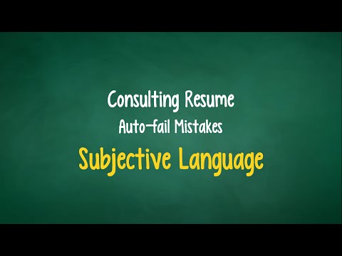 Subjective language will DESTROY your consulting resume #Shorts