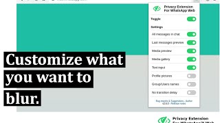 Privacy Extension For WhatsApp Web #facebook #whatsappstatus