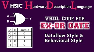 VHDL code for EX-OR gate in dataflow style and behavioral style @ExploretheWAY