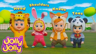 Head shoulders knees & toes + MORE - Excercise song | Jolly Jolly - Learn and Play - Nursery Rhymes