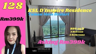 KSL D'Inspire Residence @Taman Nusa Bestari Nusajaya Skudai  Rm399k 2 Bedrooms 2 Bathroom #shorts