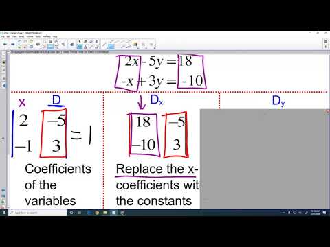 Alg 2 Lesson 2.1b - Cramer's Rule