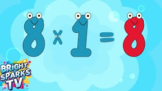 Learn the 8 Times Tables | Fun Multiplication Song for Kids School Maths | BrightSparks TV