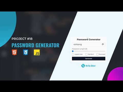 Easy Password Generator Project for Beginners: HTML, CSS, JavaScript